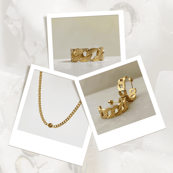 Classic Chains Bundle - 3 Products: Necklace, Earrings, Adjustable Ring