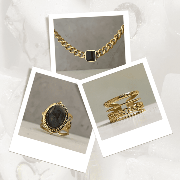 The Bold & Daring Classy Bundle - 3 Products: Necklace, 2 Adjustable Rings