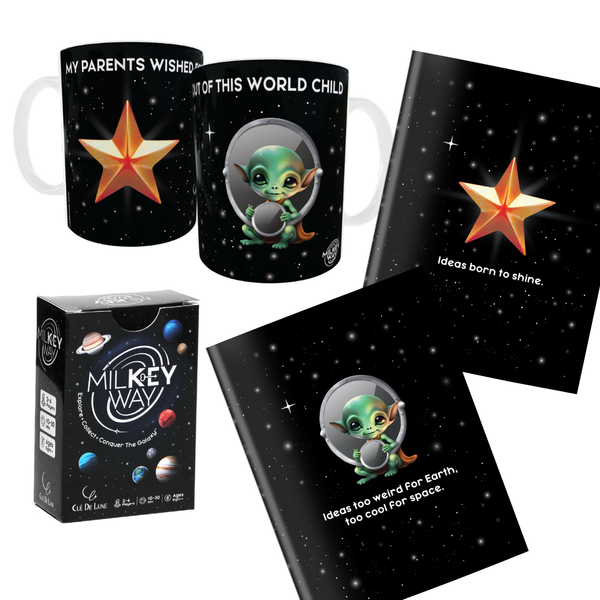 Star & Alien Set - 2 Notebooks, 1 Mug, 1 Game