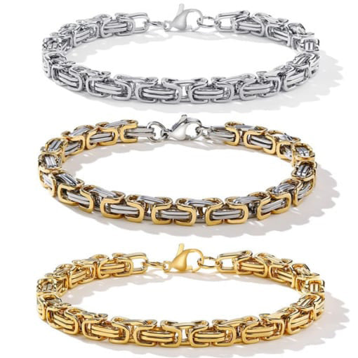 Bold Thick Linked Chains Bracelet