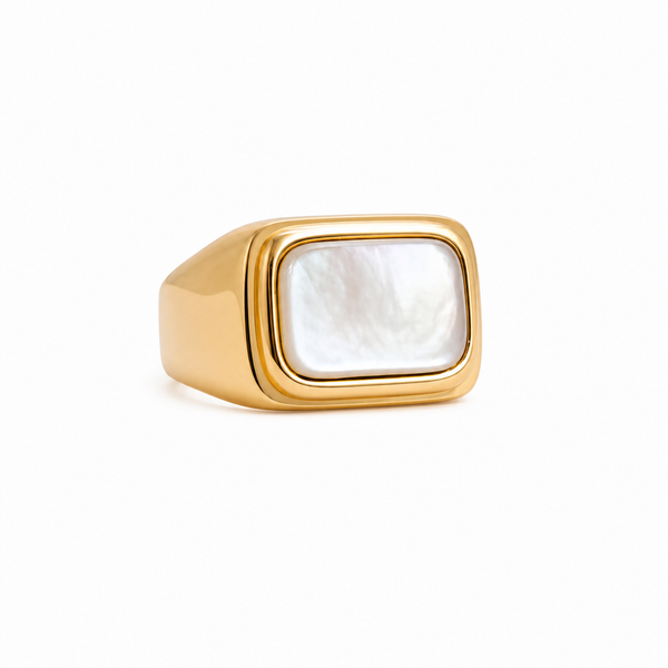 Thick White Shell Ring