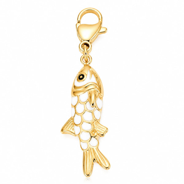 White Flow Fish Charm