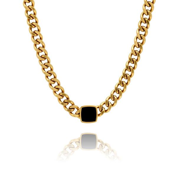 The Black Stone Chain Necklace