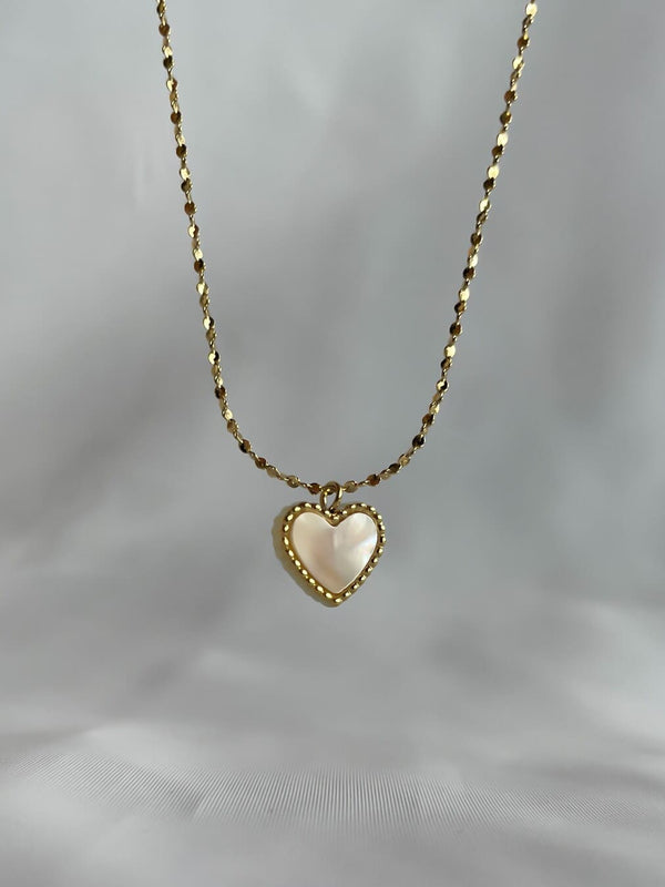 The White Minimalistic  Heart Necklace