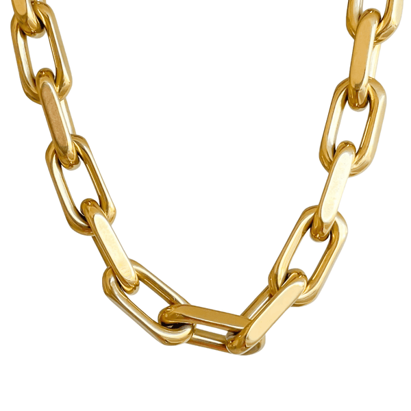 Boss Lady Elegant Statement Gold Plated Chain Necklace