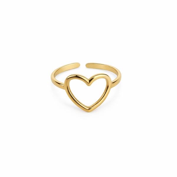 Minimal Heart Adjustable Ring
