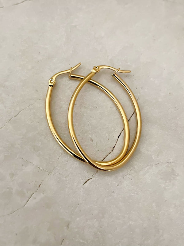 Minimalist Oval Hoop Earrings