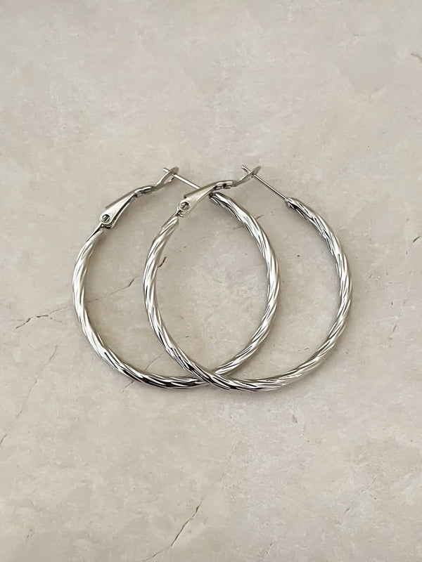 Simple Twist Hoops Earrings