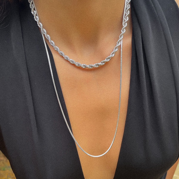 2 Necklaces Set - Bold Silver Essentials